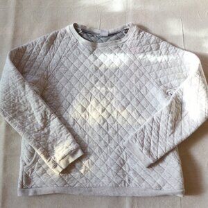 Petit Bateau Girls 12 Grey Quilted Sweatshirt